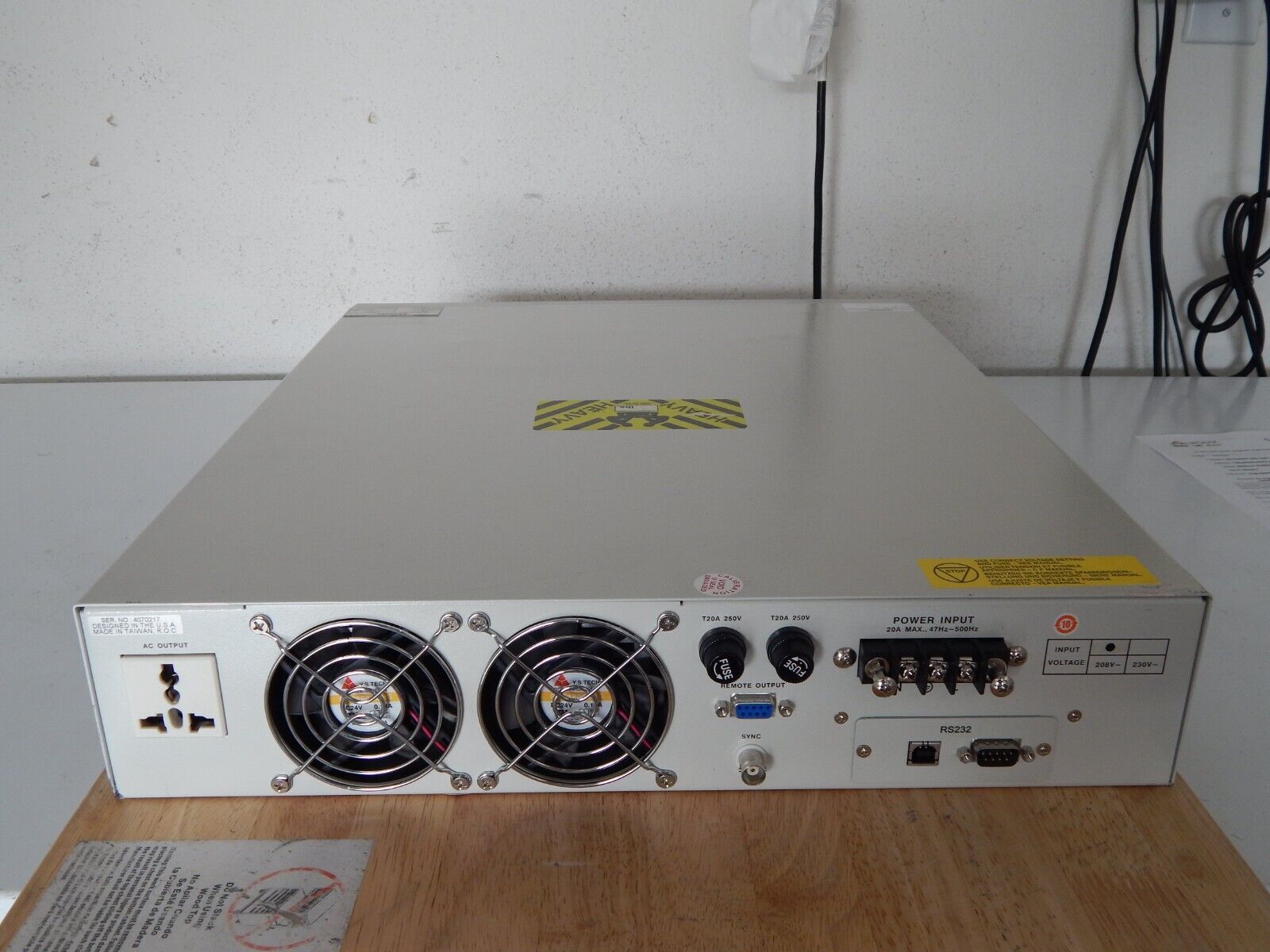 APT6020   AC & DC  Power Source OEM calibrated LR 150v/18.4A HR 300v/9.2A 2KVA