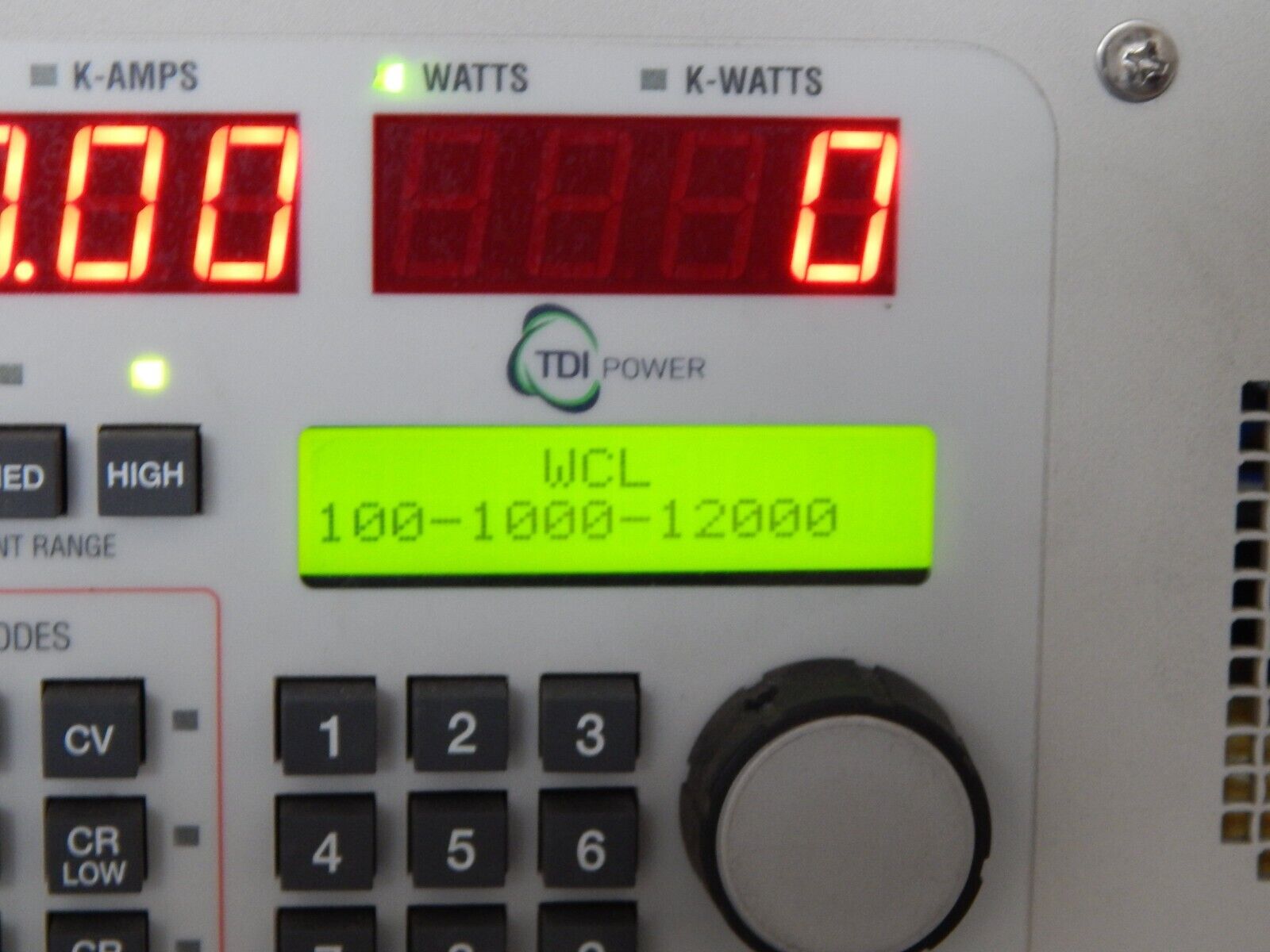 TDI WCL488 100-1000-12000 DC Electronic Load 100V 1000A 12 KW Water Cooled