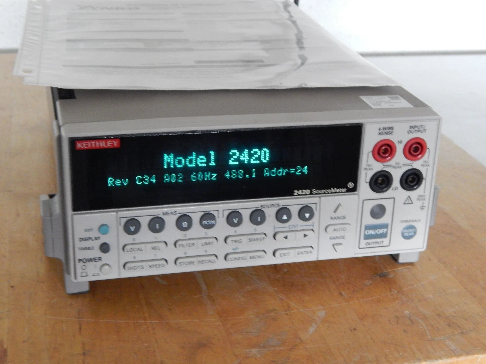 Keithley 2420 High-Current SourceMeter NIST Cal